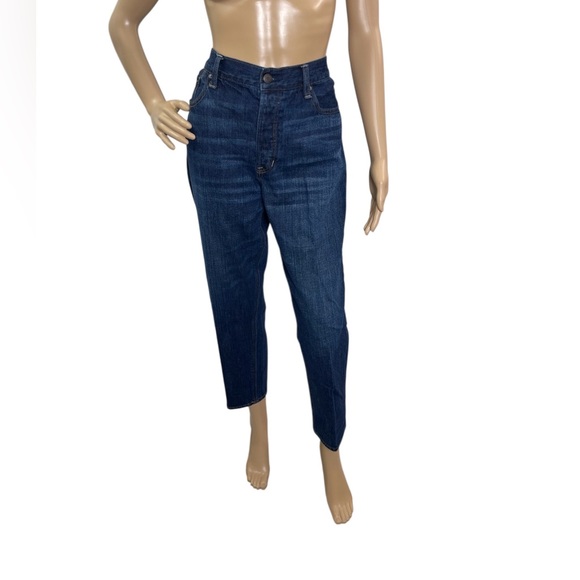 American Eagle Women’s Size  14 Dark Blue Button Fly Vintage Hi-Rise Jeans - Picture 1 of 7